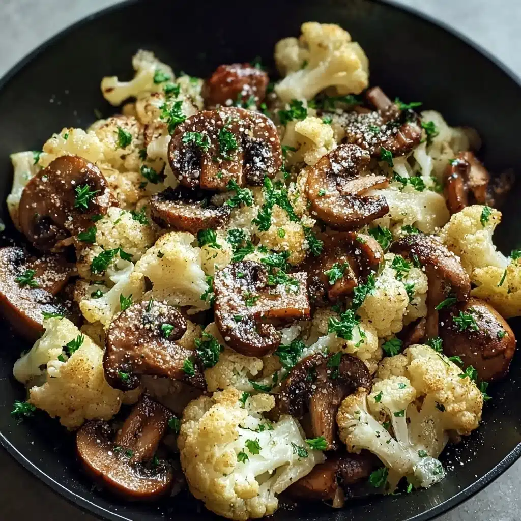 Garlic Cauliflower Mushroom Skillet Recipe - Recipe Image