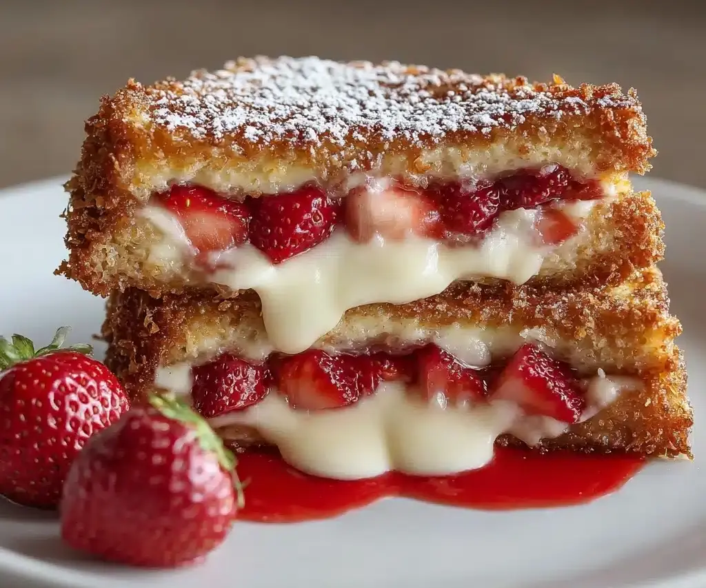 Fried Strawberry Cheesecake Sandwiches Recipe