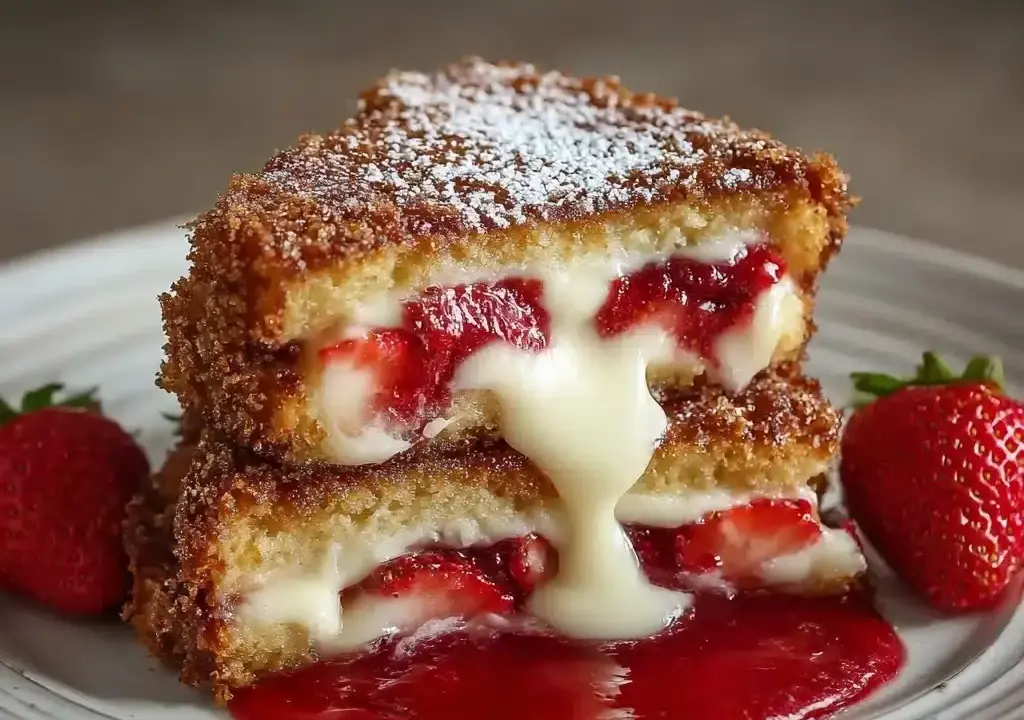 Fried Strawberry Cheesecake Sandwiches Recipe