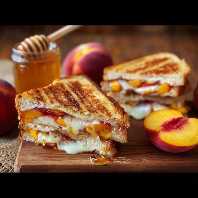 Honey Peach White Cheddar Grilled Cheese Sandwich Recipe