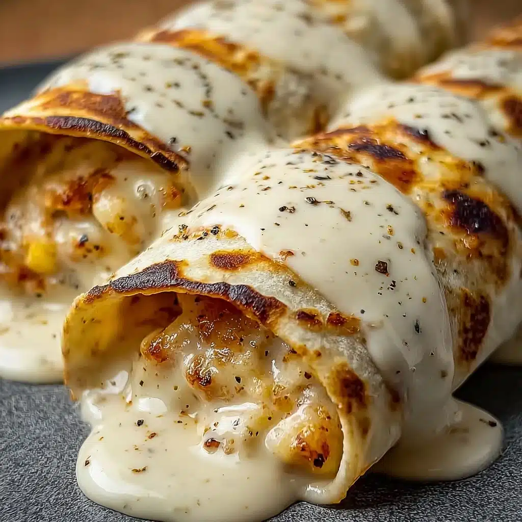 Cheesy Garlic Chicken Wraps Recipe - Recipe Image