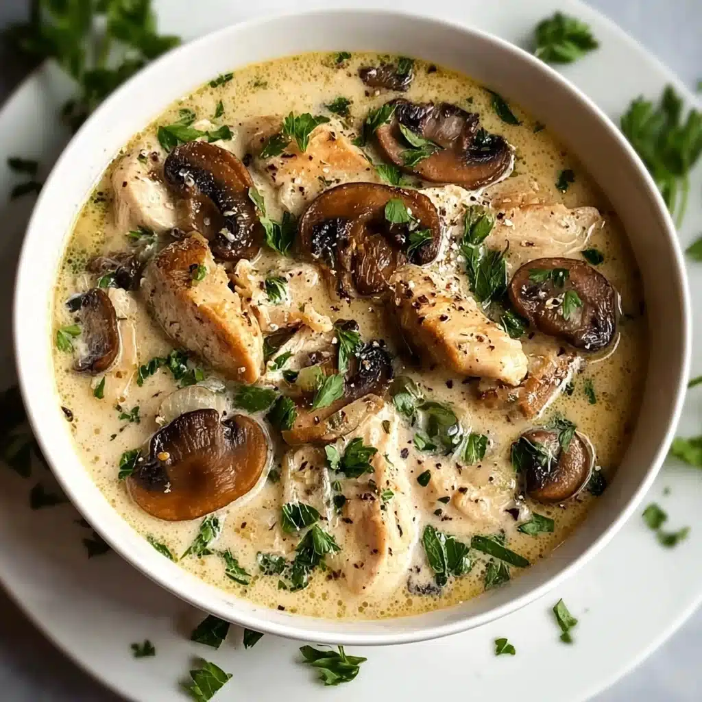 Comforting Rotisserie Chicken and Mushroom Soup Recipe - Recipe Image