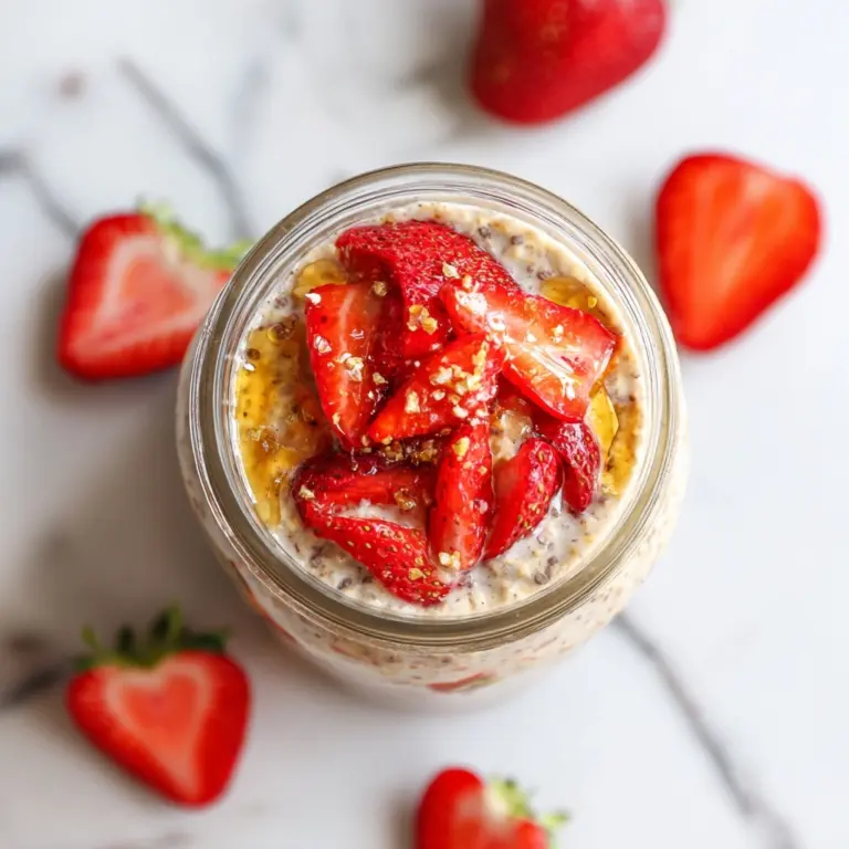 Strawberry Cheesecake Overnight Oats Recipe