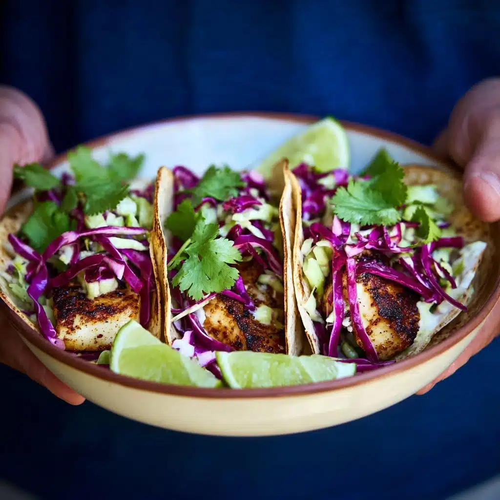 Fish Tacos with Cilantro Lime Cabbage Slaw Recipe