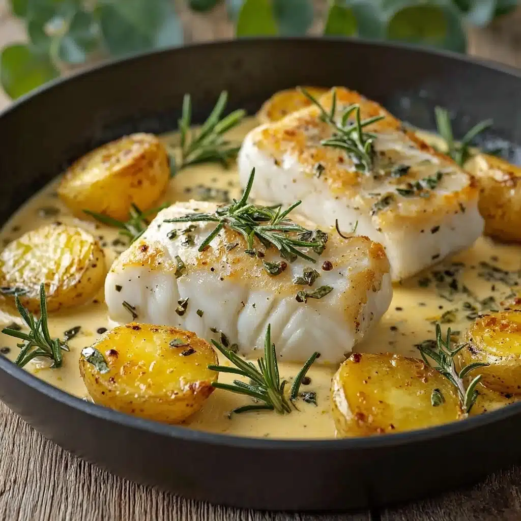 the best Cod & Potatoes in Rosemary Cream Sauce Recipe - Recipe Image