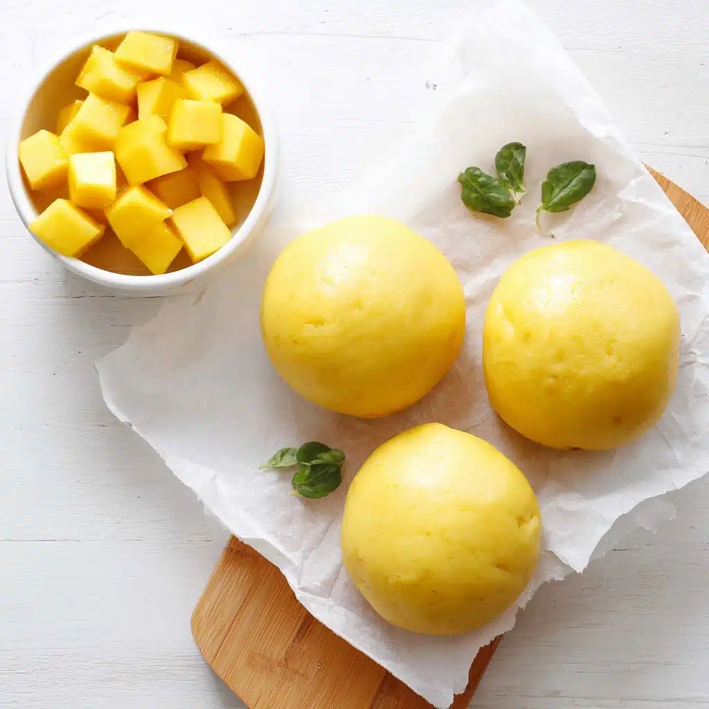 Easy 3-Ingredient Mango Mochi with Custard Filling Recipe - Recipe Image