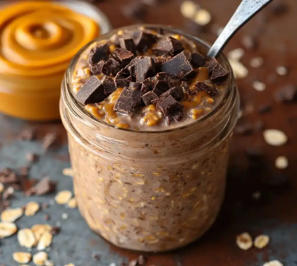 Chocolate Peanut Butter Overnight Oats Recipe