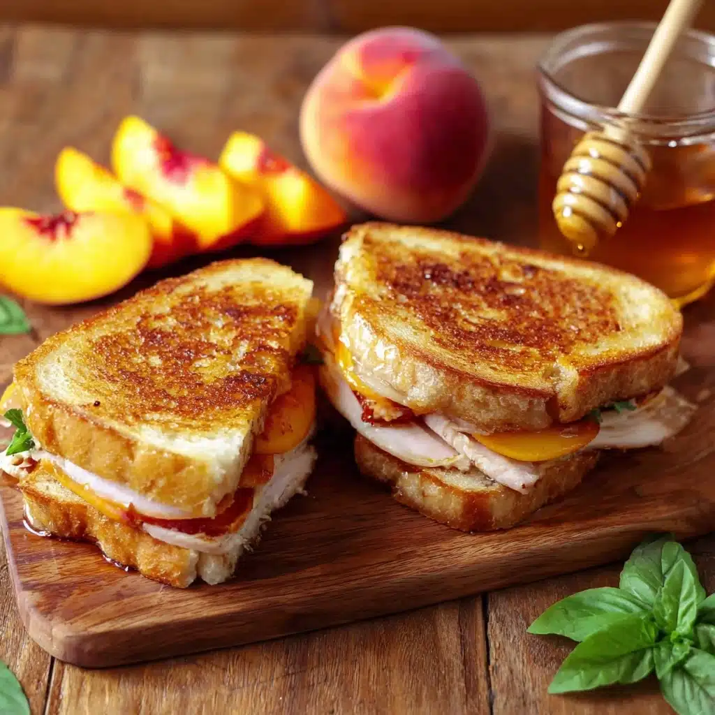 Honey Peach White Cheddar Grilled Cheese Sandwich Recipe - Recipe Image