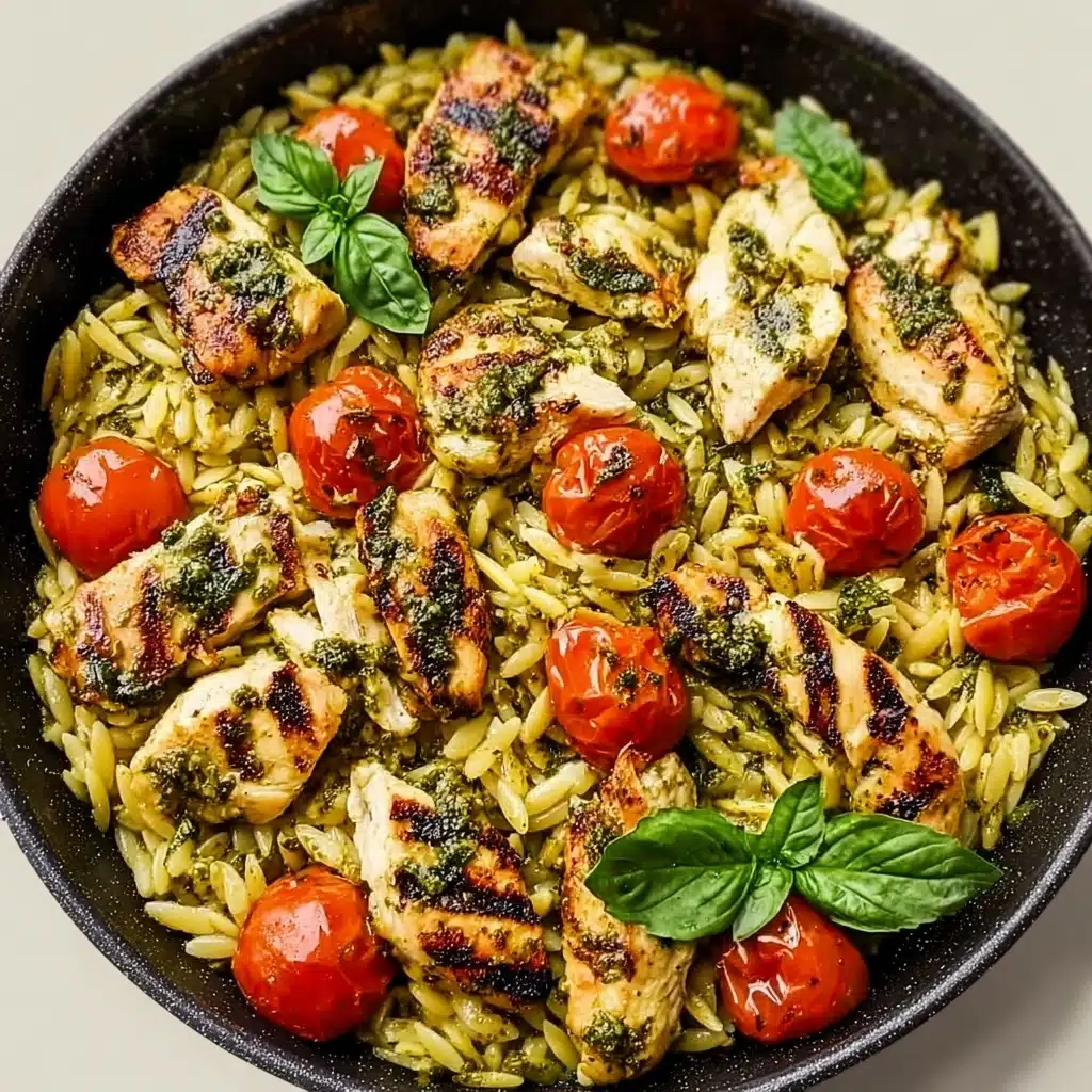One Pan Chicken & Pesto Orzo Recipe - Recipe Image