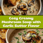 Creamy Mushroom Soup with Garlic Butter Recipe