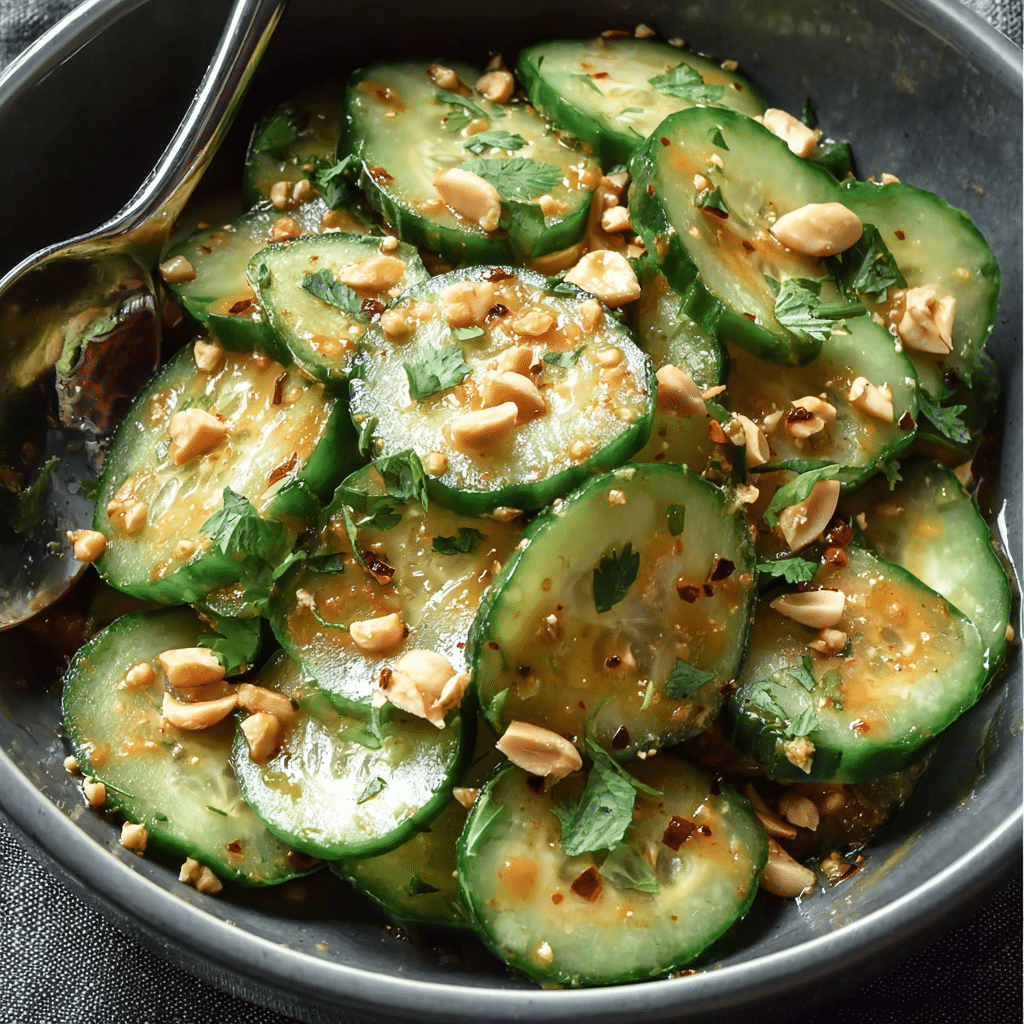 Cucumbers in Spicy Peanut Sauce Recipe - Recipe Image