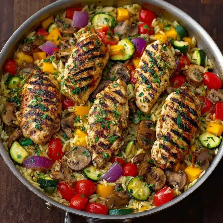 Easy Balsamic Chicken & Veggie Orzo Recipe