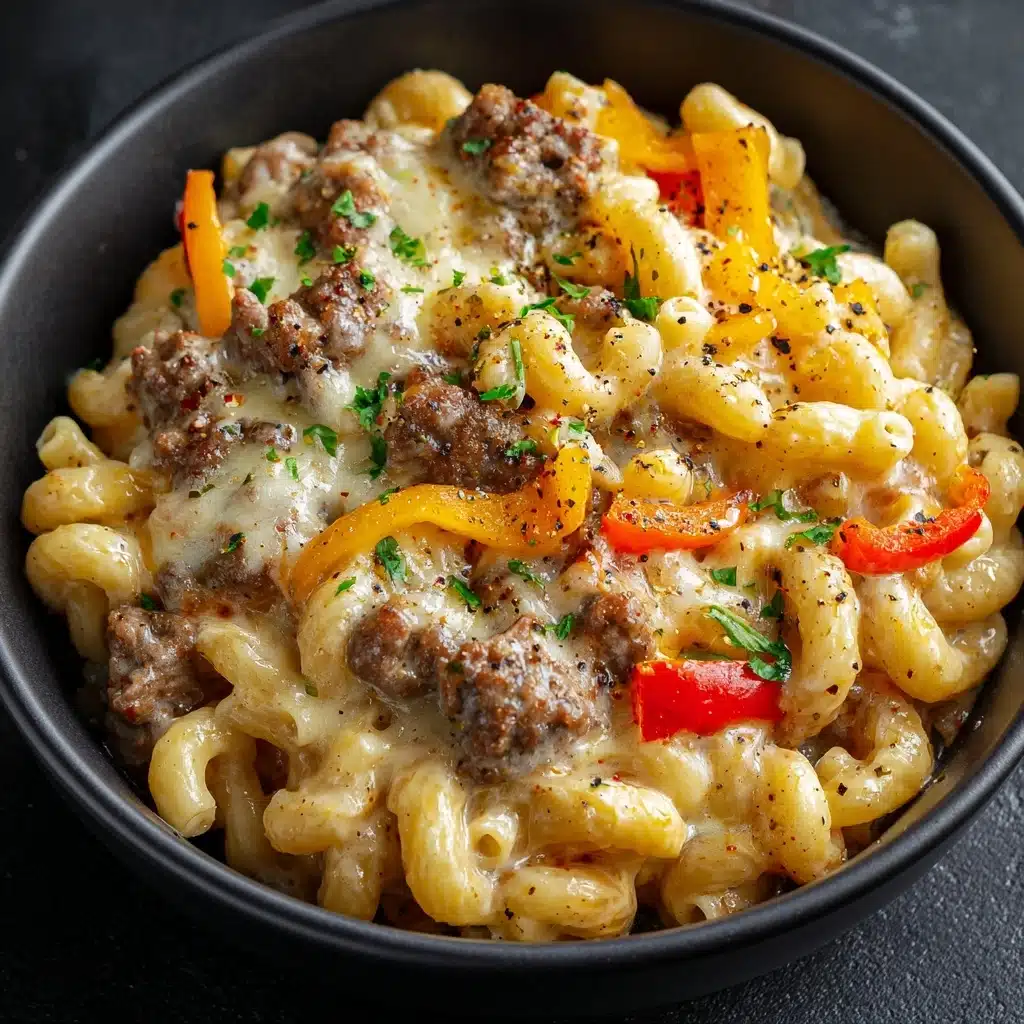 Creamy Philly Cheesesteak Mac & Cheese Recipe - Recipe Image
