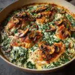 Creamy Chicken, Spinach and Mushroom Bake Recipe