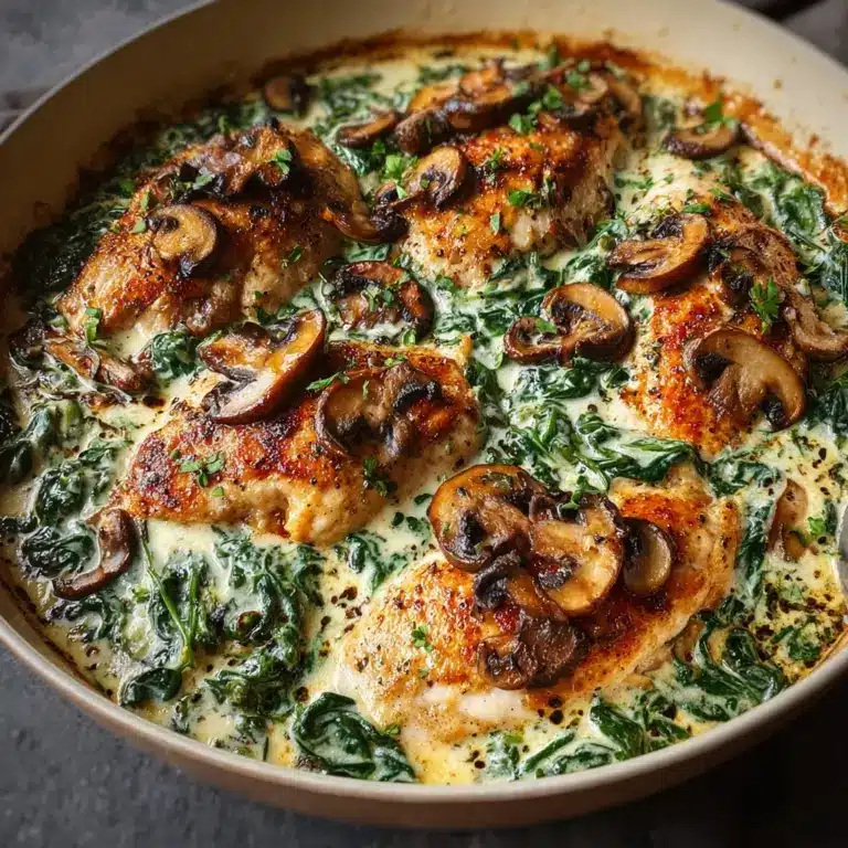 Creamy Chicken, Spinach and Mushroom Bake Recipe
