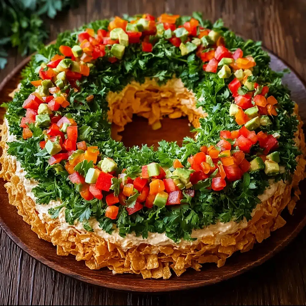 Christmas Taco Cheese Ball Wreath Recipe