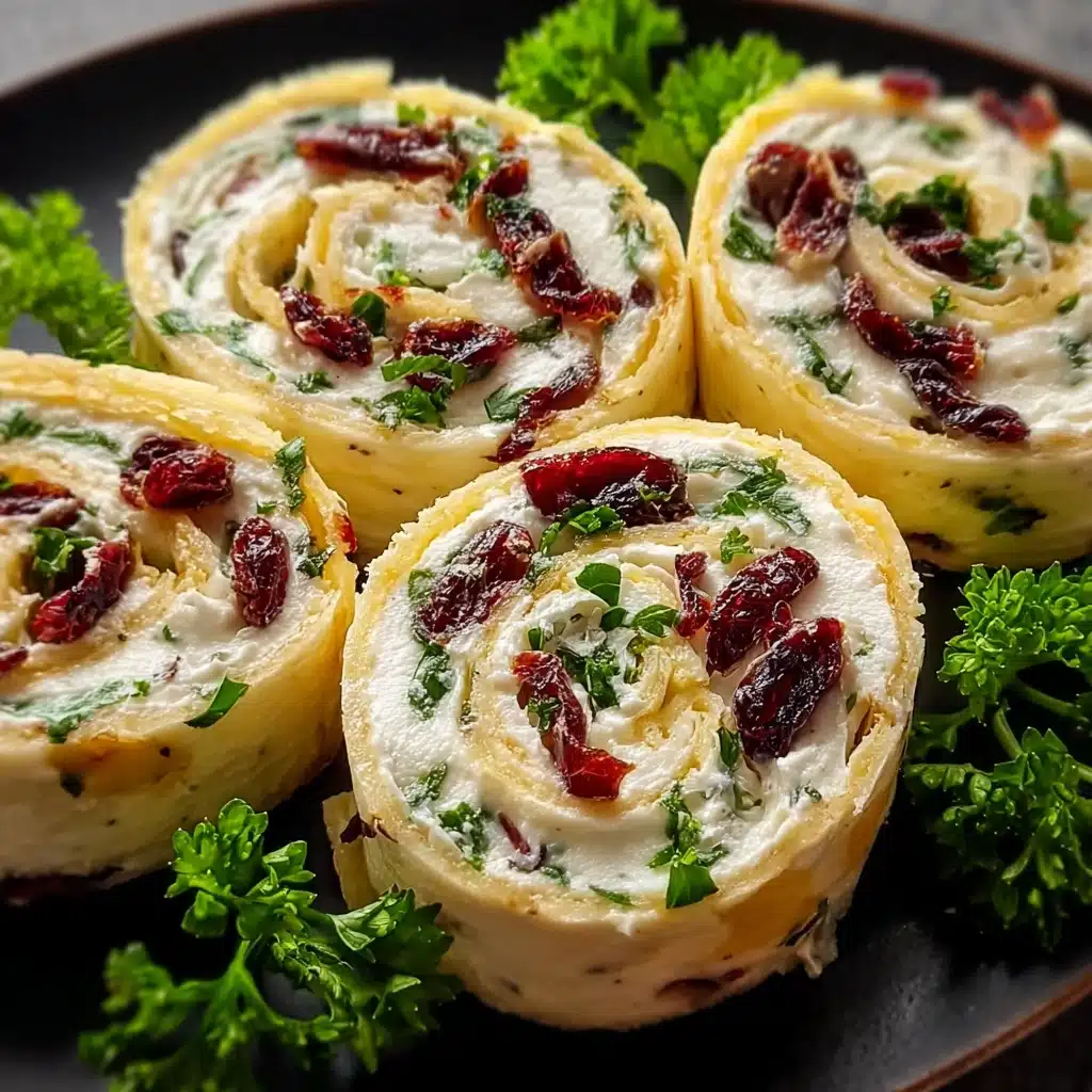 Cranberry Feta Pinwheels with Cream Cheese Recipe - Recipe Image