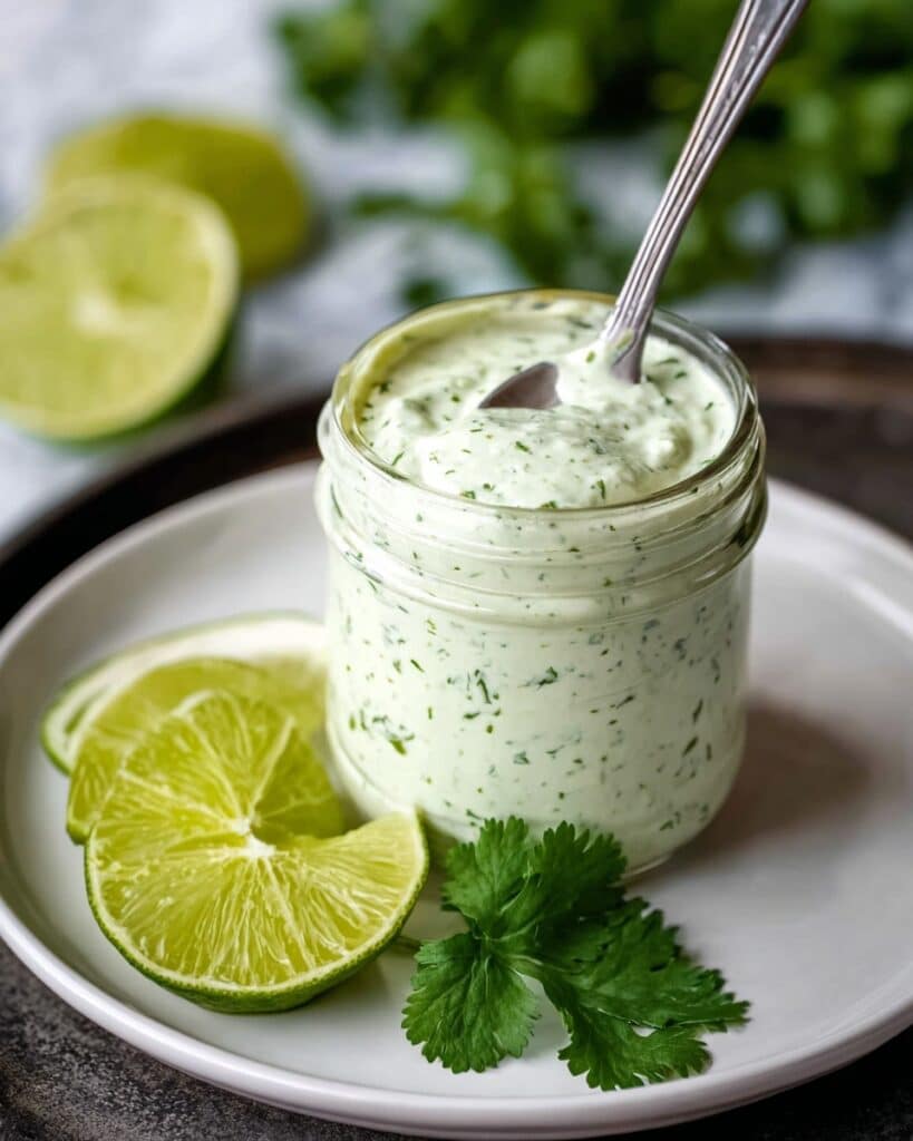 Creamy Garlic Lime Cilantro Sauce Recipe