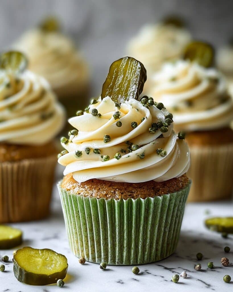 Pickle Cupcakes with Creamy Dill Frosting Recipe