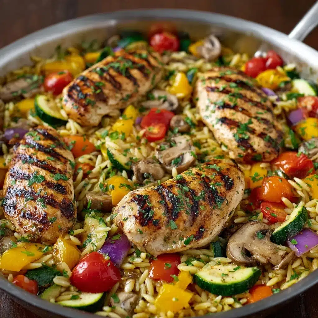 Easy Balsamic Chicken & Veggie Orzo Recipe - Recipe Image