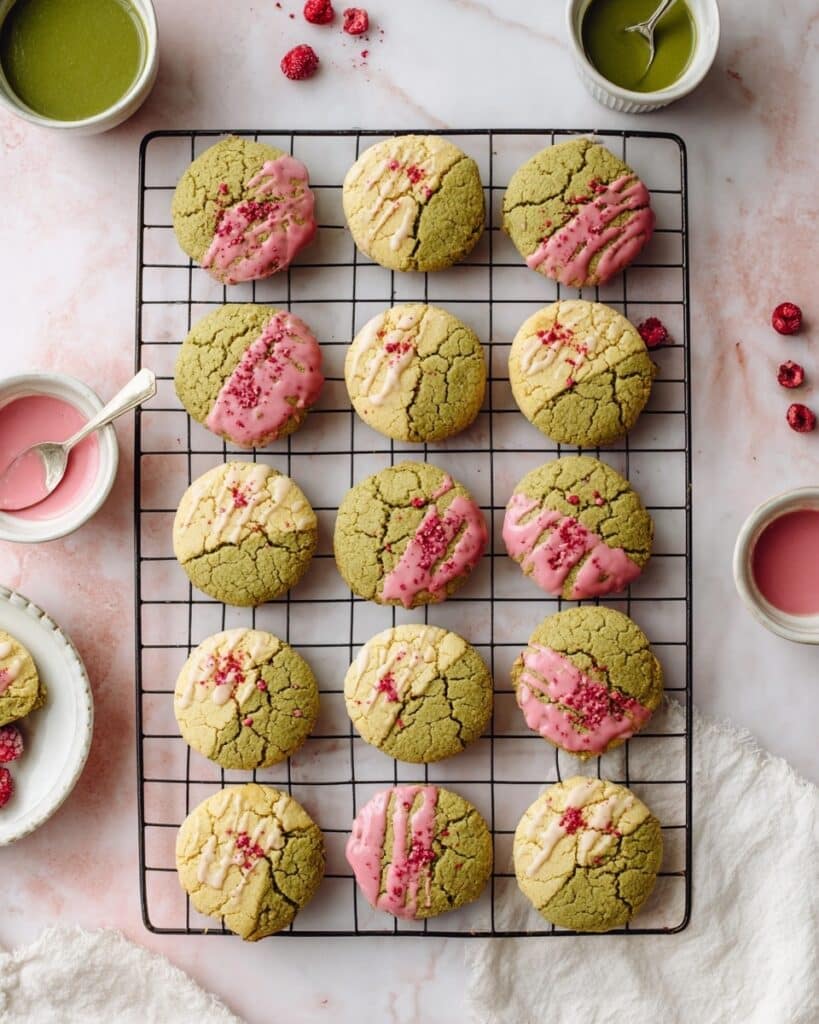 Strawberry Matcha Marble Cookies Recipe