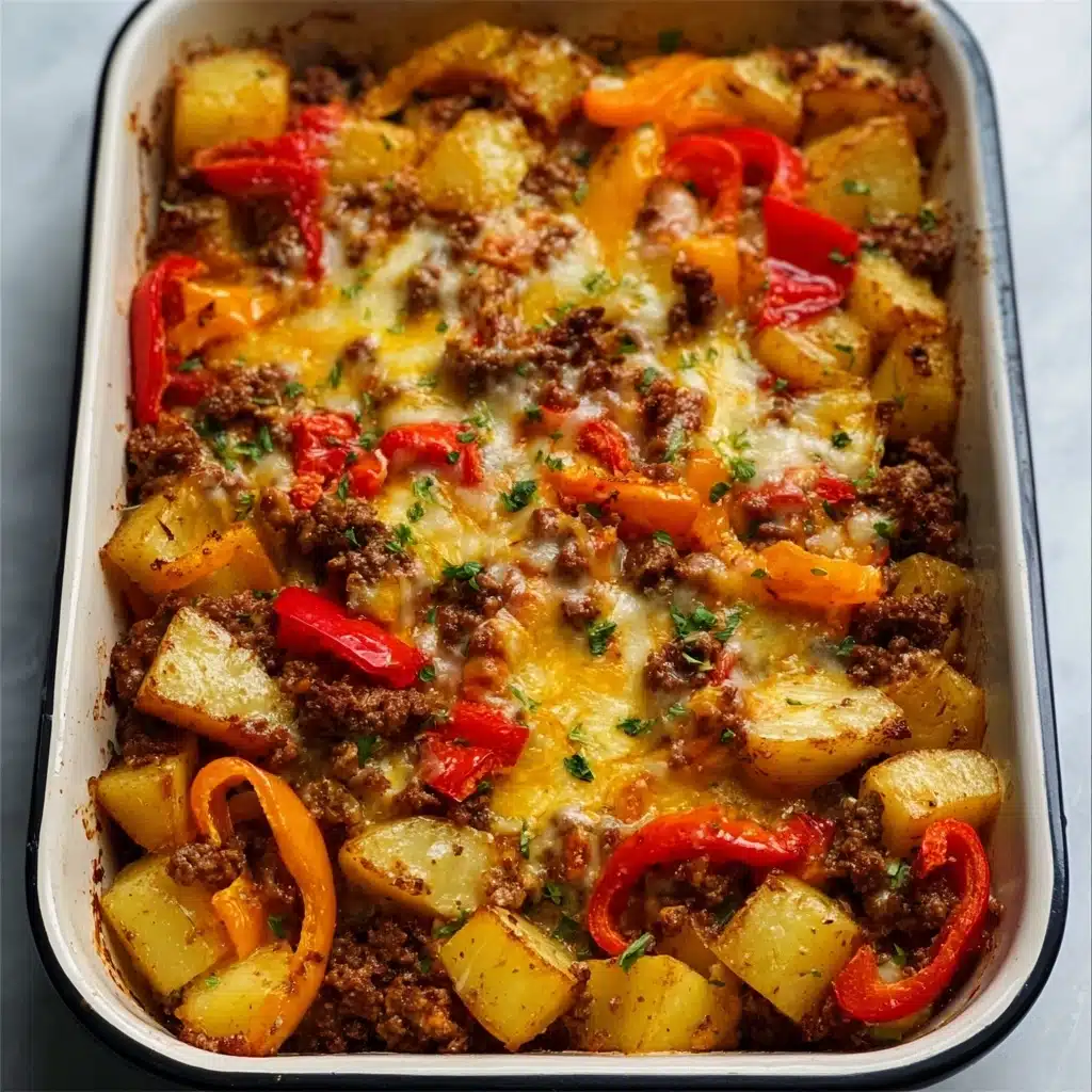 Oven Baked Southwestern Beef and Pepper Bake Recipe - Recipe Image