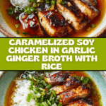Caramelised Soy Chicken in Garlic Ginger Broth with Rice Recipe
