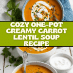 One Pot Creamy Carrot Lentil Soup Recipe