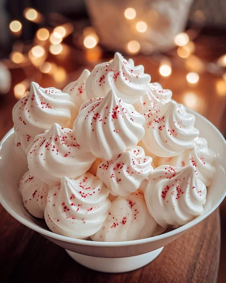 White Christmas Peppermint Meringues Recipe