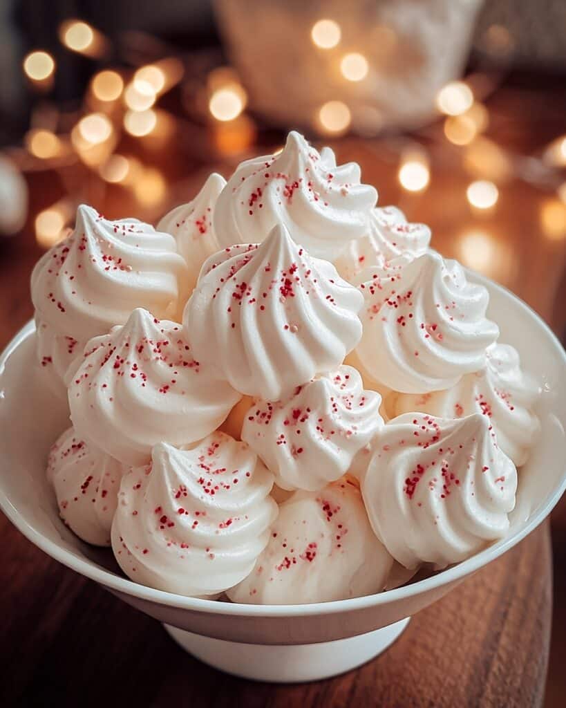 White Christmas Peppermint Meringues Recipe