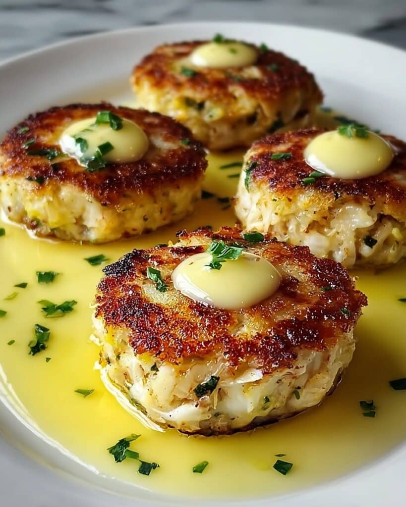 Cheddar Bay Crab Cakes with Lemon Butter Drizzle Recipe