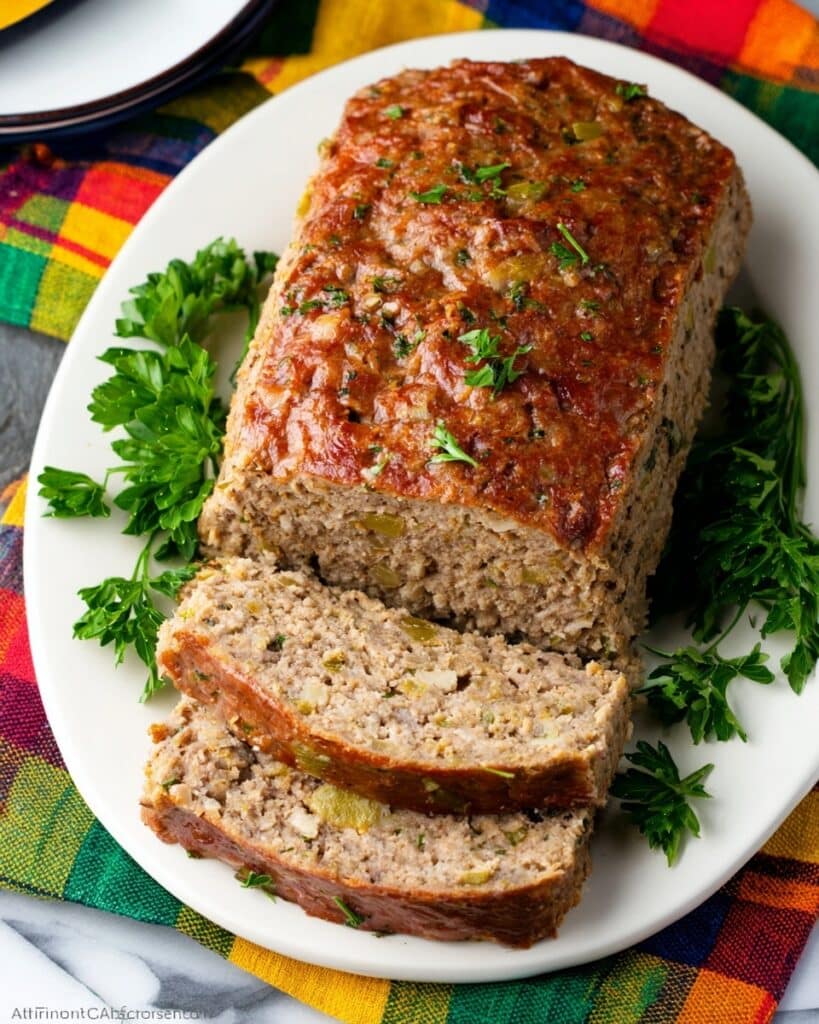 Turkey Stuffing Meatloaf with Cranberry Sauce and Homemade Gravy Recipe