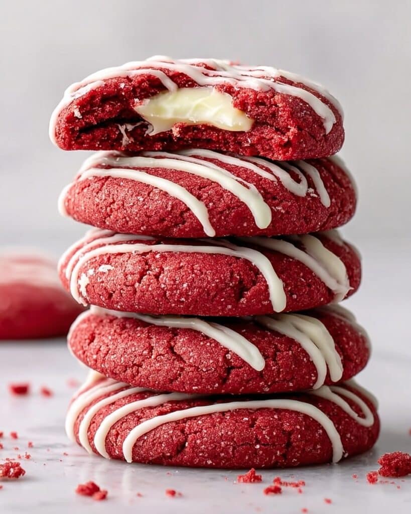 Red Velvet Cream Cheese Stuffed Cookies Recipe