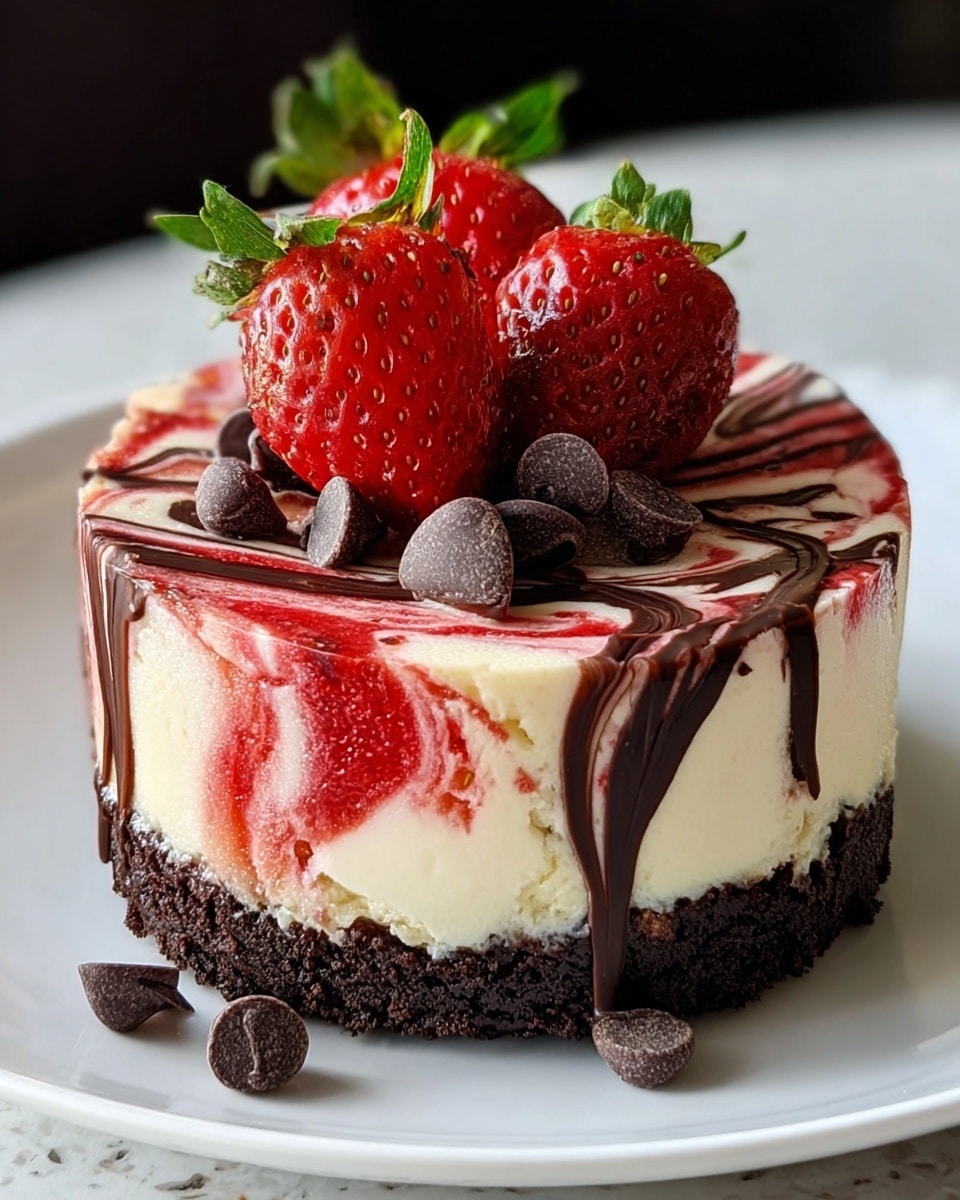 Chocolate Strawberry Swirl Cheesecake Recipe