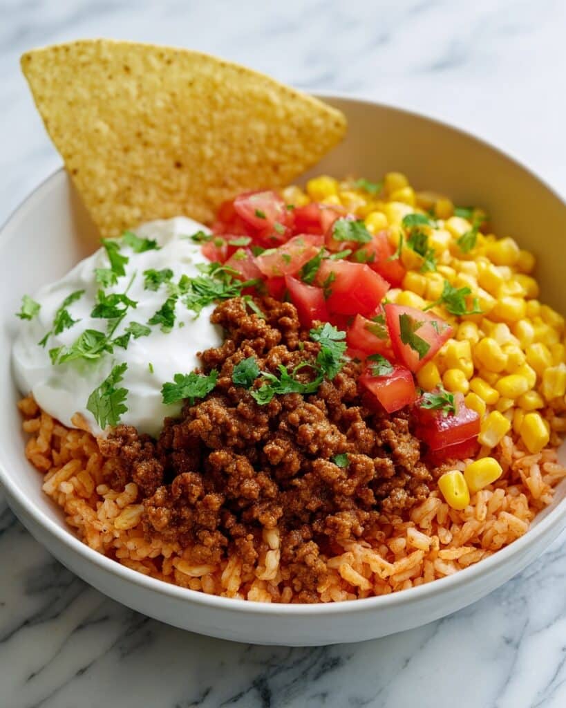 Taco Rice Bowl with Doritos Recipe
