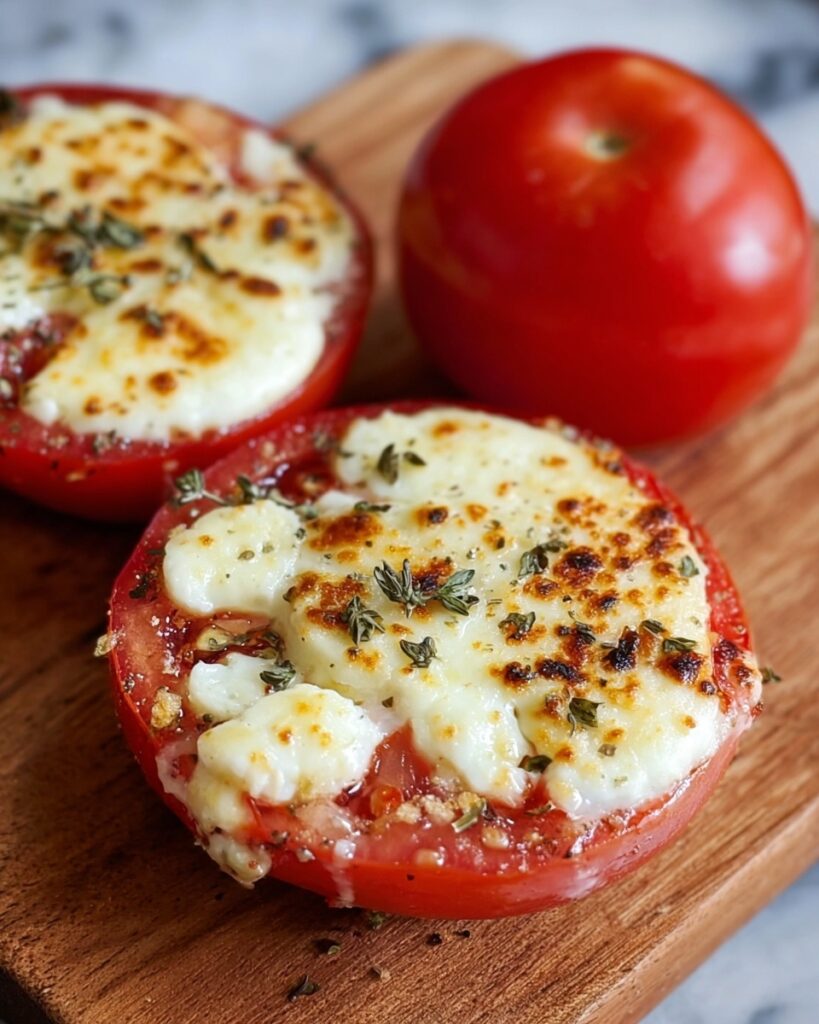 Broiled Italian Feta and Mozzarella Tomatoes Recipe