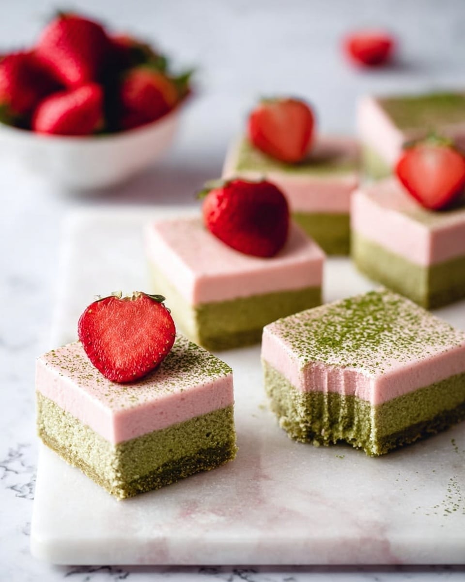 Matcha Strawberry Cream Bars Recipe