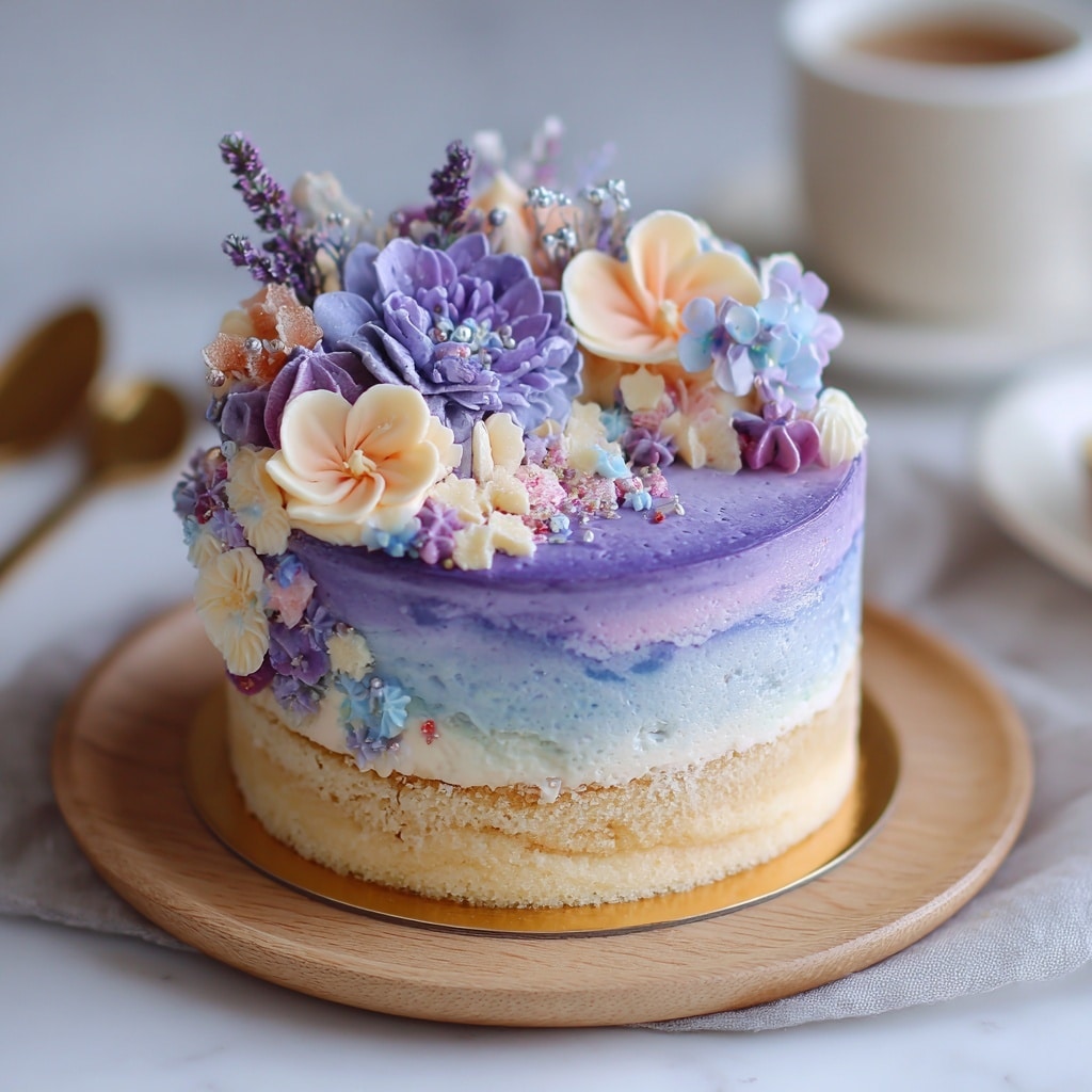 Vanilla Lavender Cake with Dark Chocolate Ganache Recipe