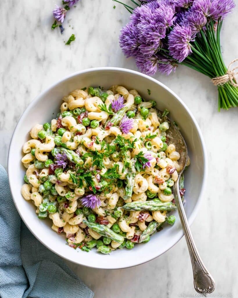 Lemon-Dijon Asparagus and Pea Macaroni Salad Recipe