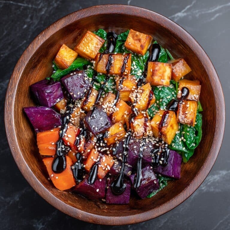 Sweet Potato & Beet Stacks with Pesto, Burrata, and Walnuts Recipe