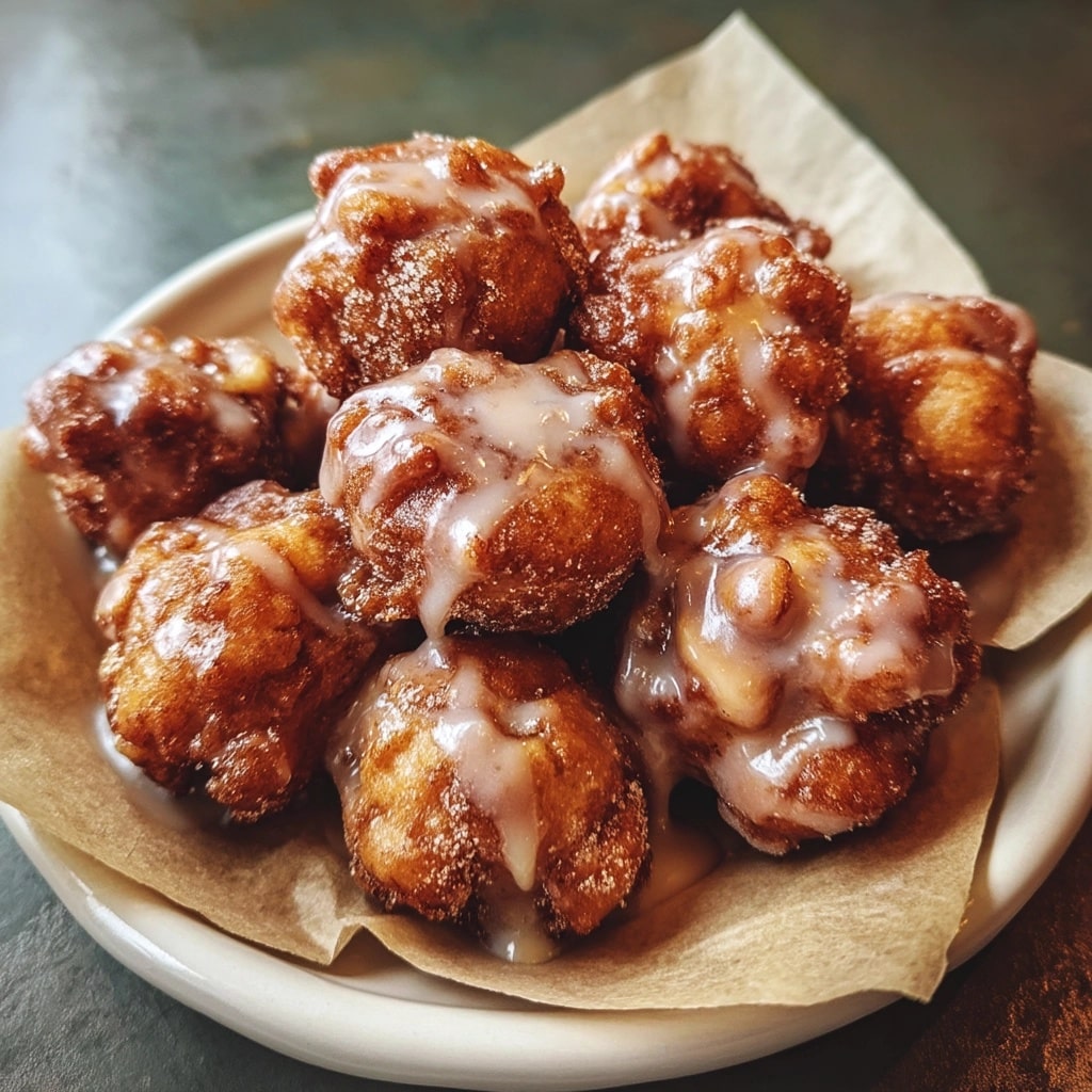 Crispy Apple Fritters with Vanilla Glaze Recipe - Recipe Image