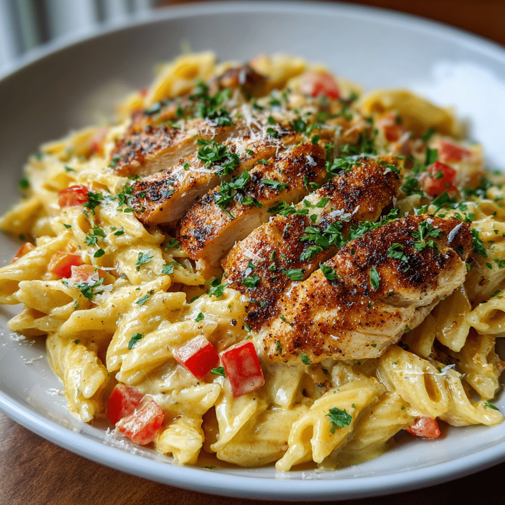 Sweet and Spicy Honey Pepper Chicken with Macaroni and Cheese Recipe - Recipe Image