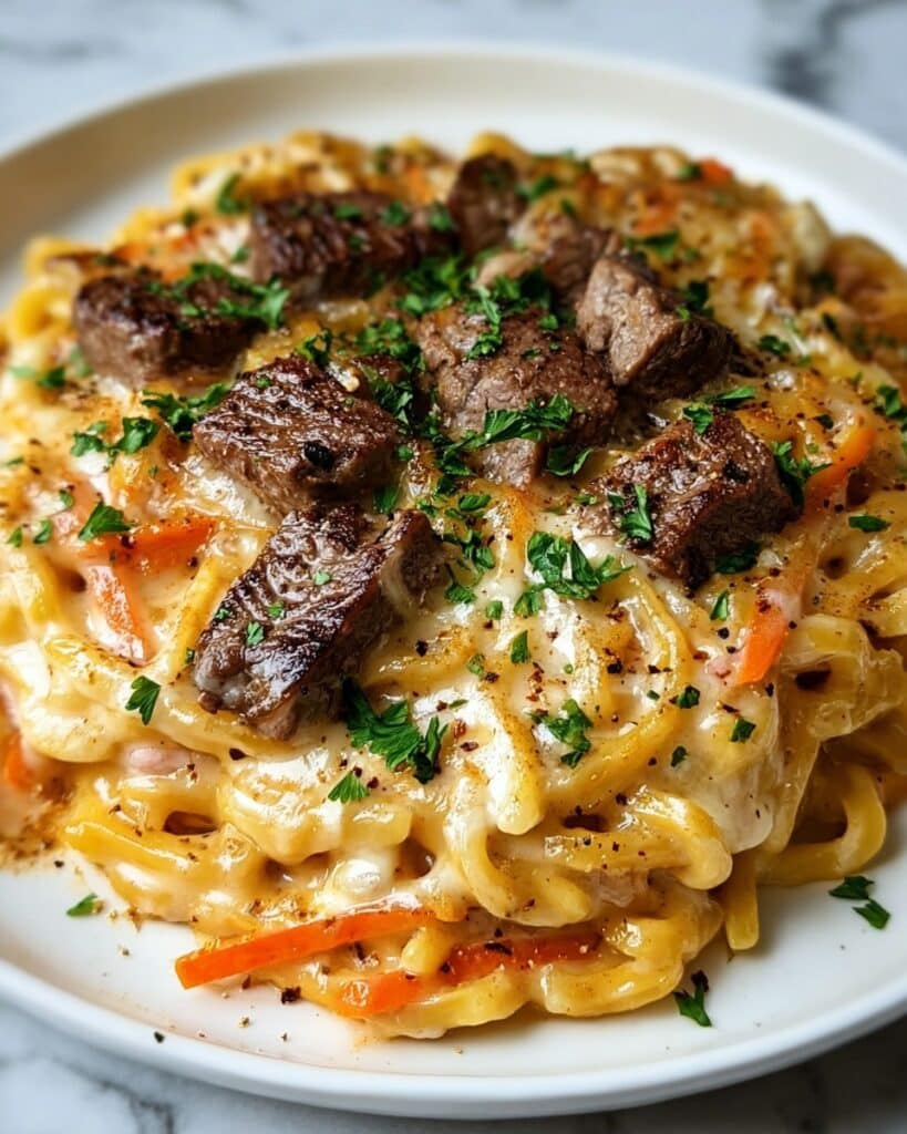 Steak Linguine with Roasted Carrots & Parsley Recipe