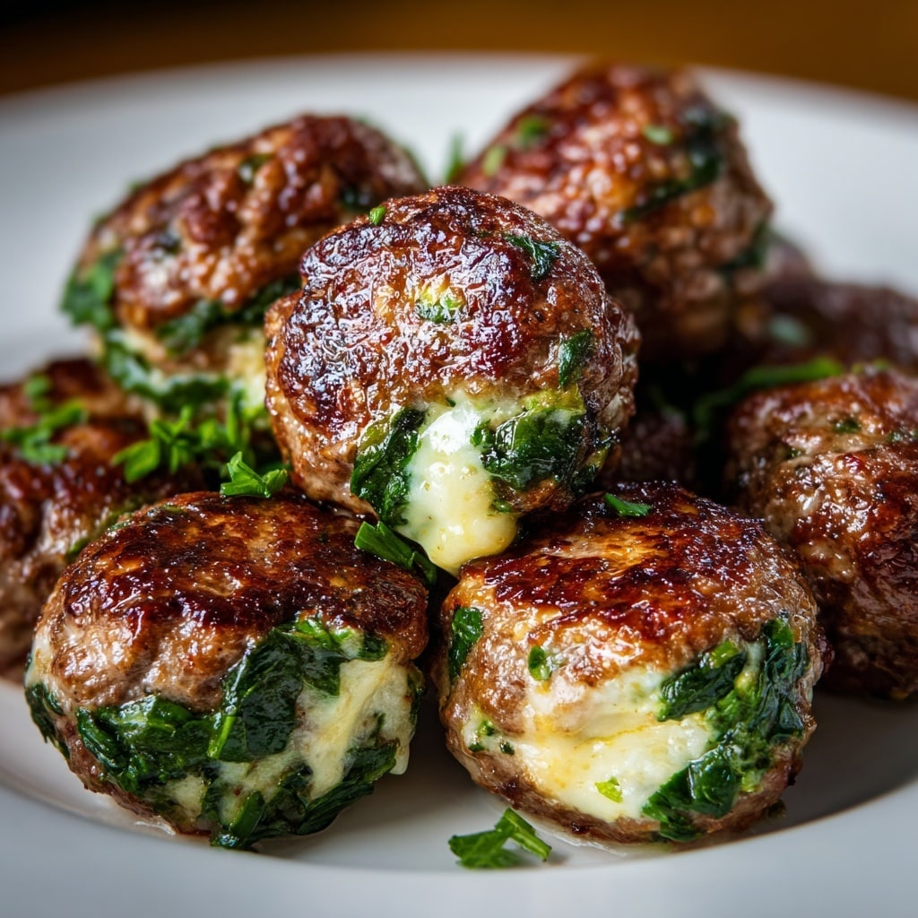 Mozzarella Stuffed Meatballs in Marinara Sauce Recipe - Recipe Image