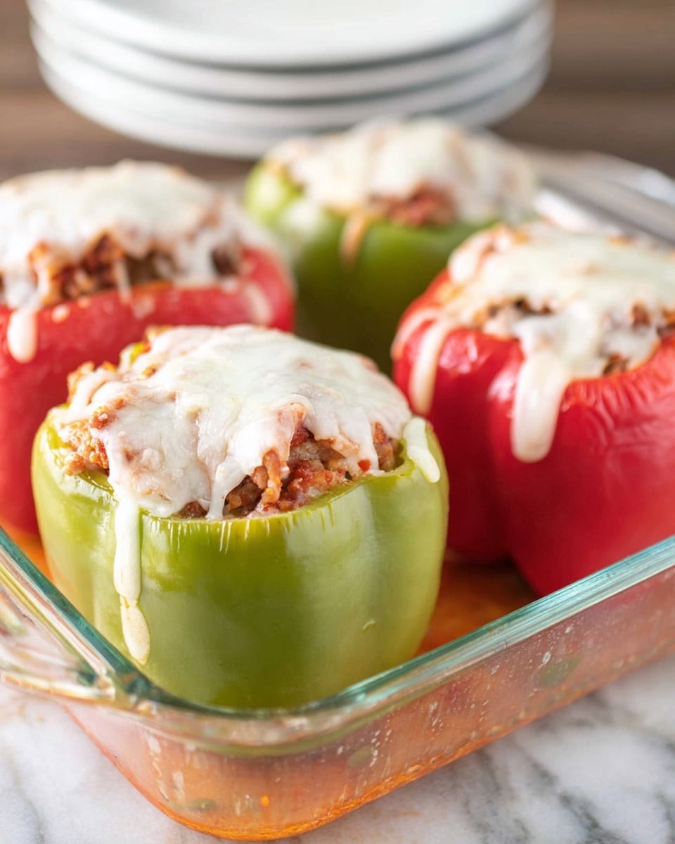 Classic Stuffed Bell Peppers with Beef, Rice, and Mozzarella Recipe - Recipe Image