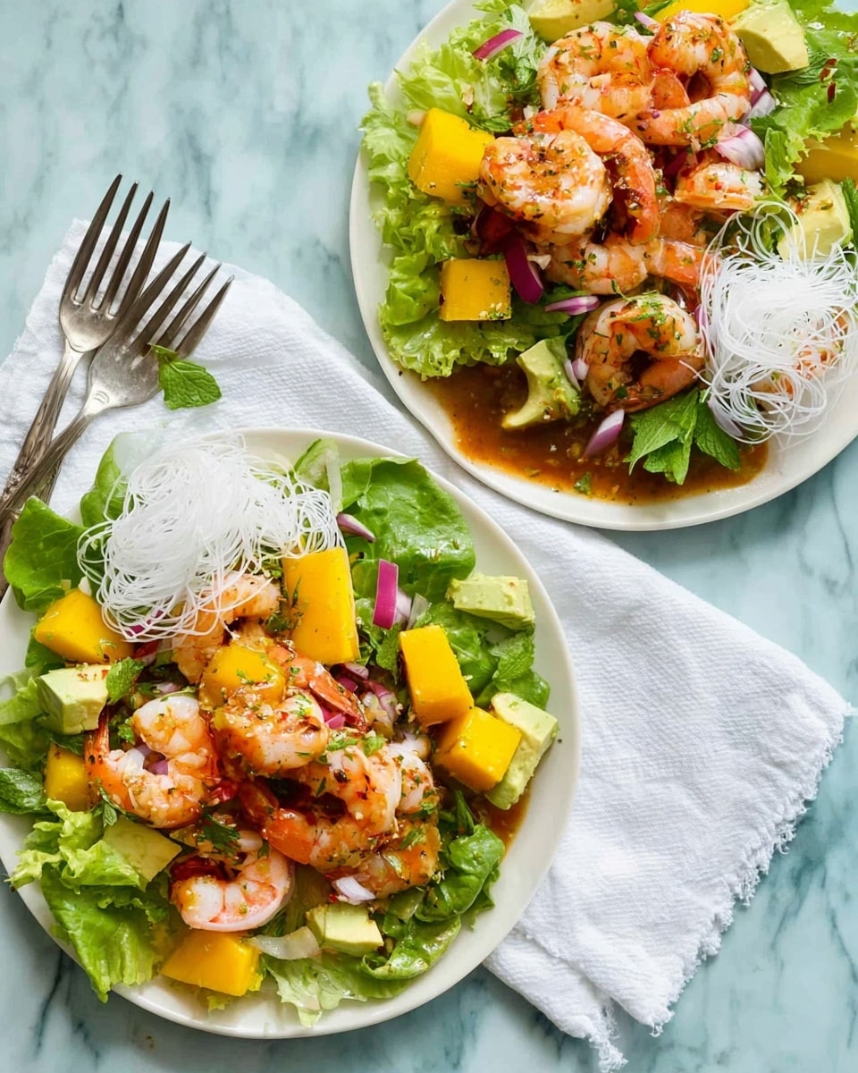 Prawn Mango and Avocado Salad with Noodles Recipe - Recipe Image