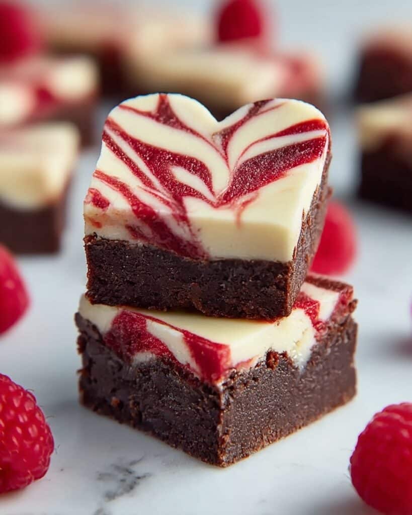 Heart Shaped Raspberry Swirl Cheesecake Brownies Recipe