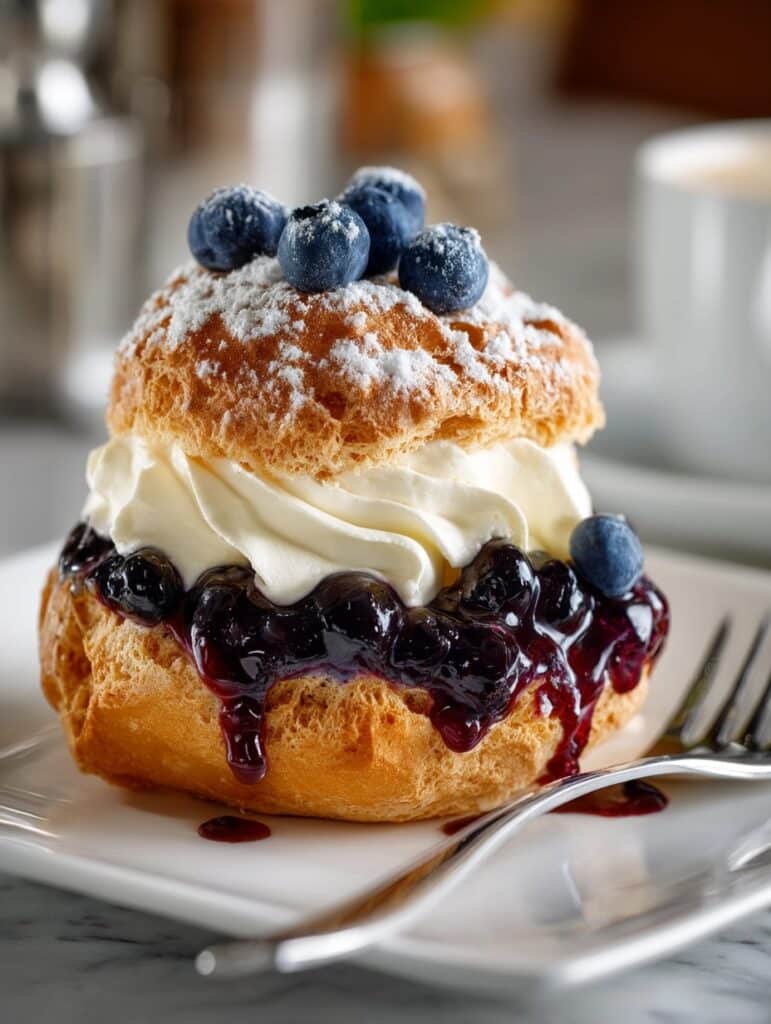 Blueberry Cream Brioche Buns Recipe