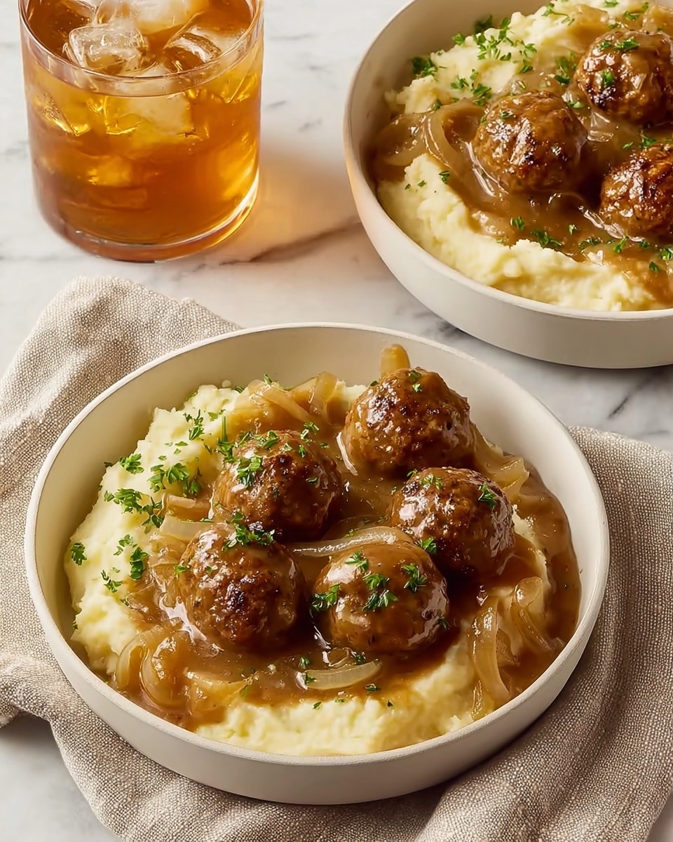 Easy Ground Beef Meatballs and Gravy Recipe - Recipe Image