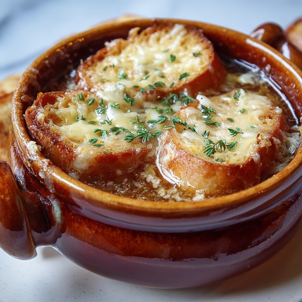 French Onion Soup with Vidalia Onions and Gruyere Cheese Recipe - Recipe Image